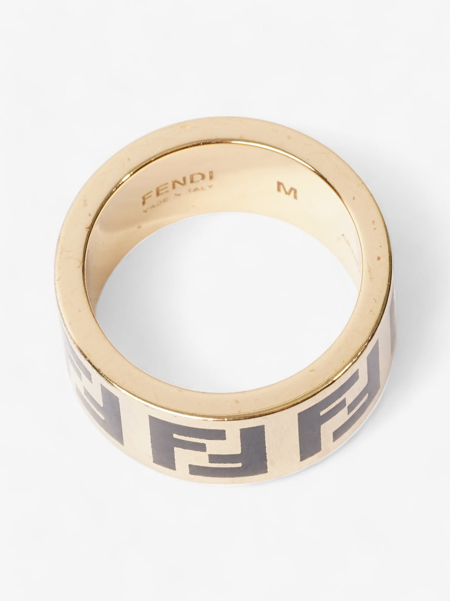 Fendi FF Ring Gold / Black Base Metal Medium - 55mm Image 2