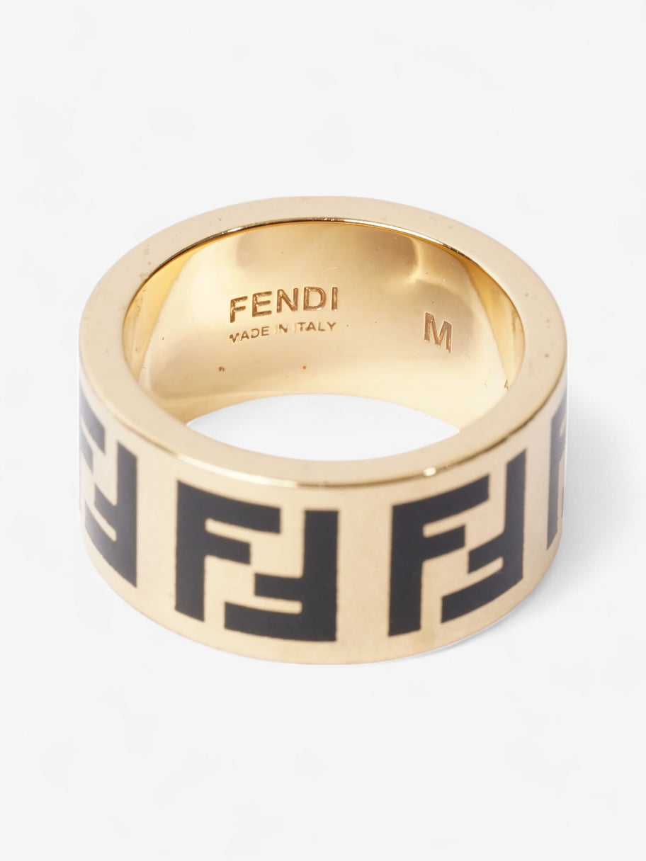 Fendi FF Ring Gold / Black Base Metal Medium - 55mm Image 3