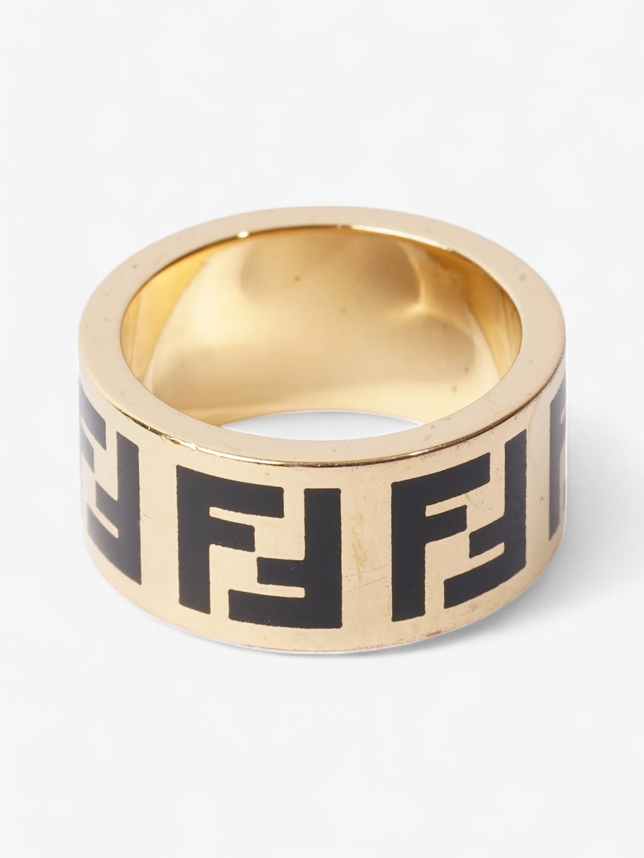 Fendi FF Ring Gold / Black Base Metal Medium - 55mm Image 4