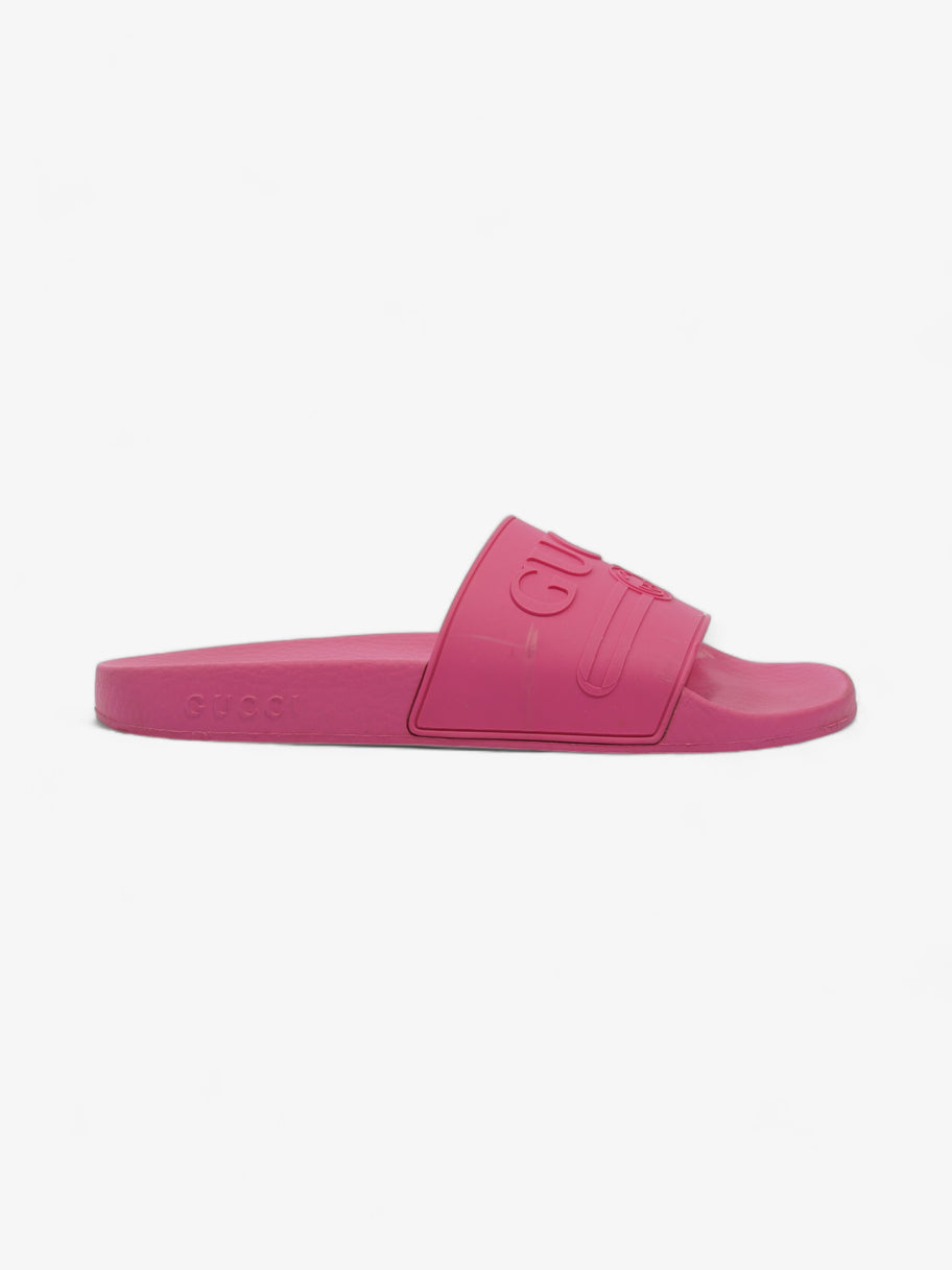 Gucci Logo Slider Fuschia Rubber EU 41 UK 8 Image 1