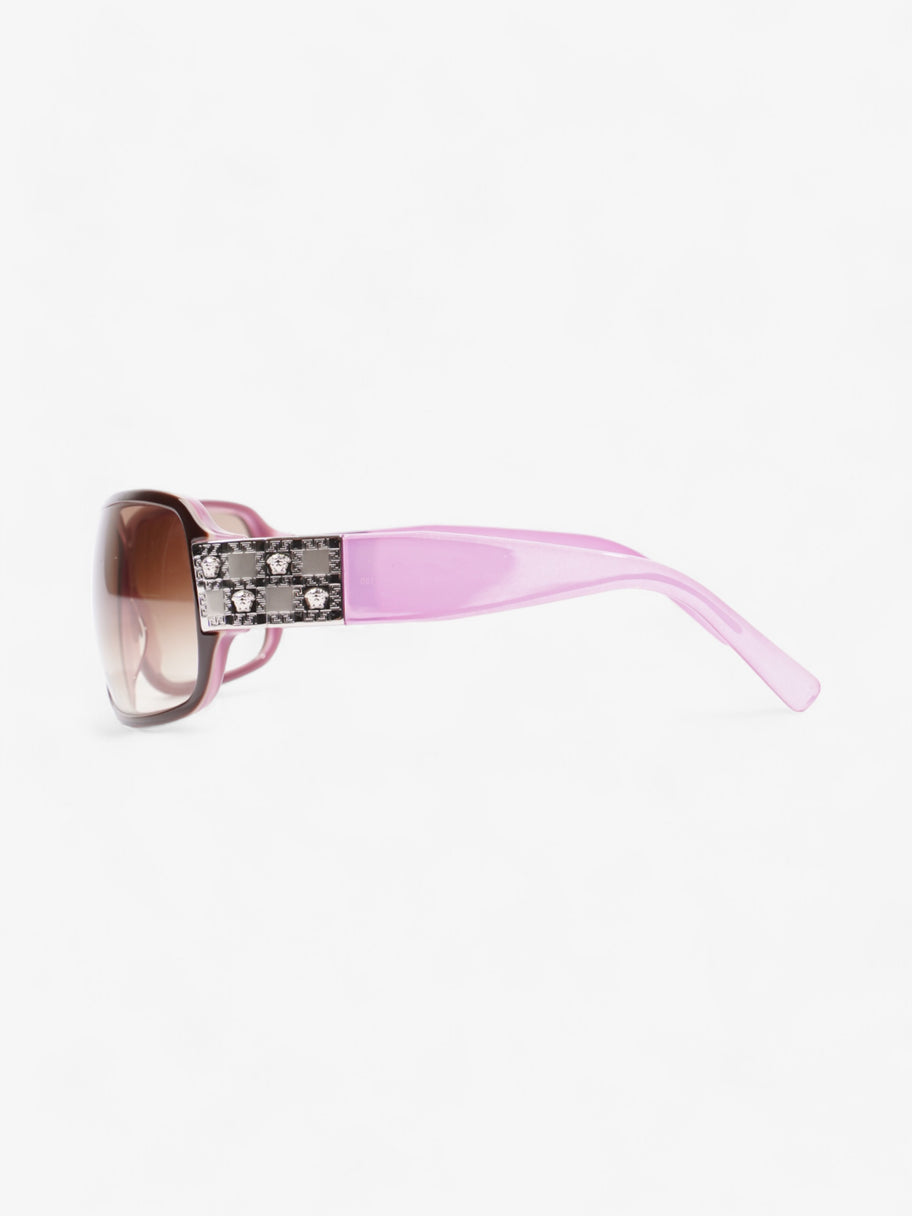 Versace Oversized Sunglasses Pink / Brown Acetate 120mm Image 2