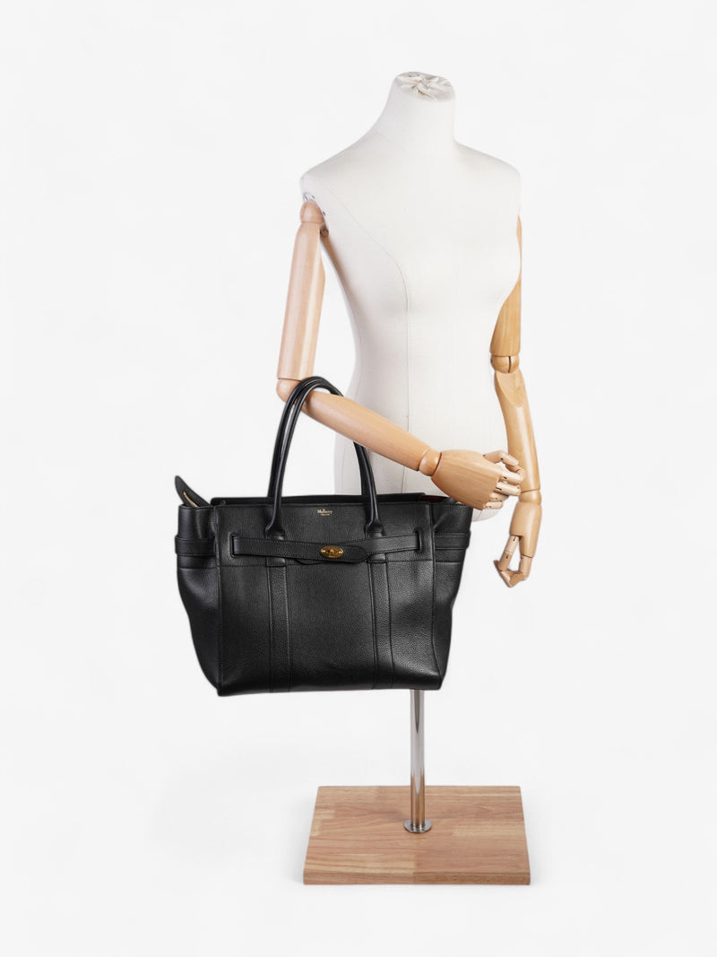  Mulberry Zipped Bayswater Black Grained Leather Large