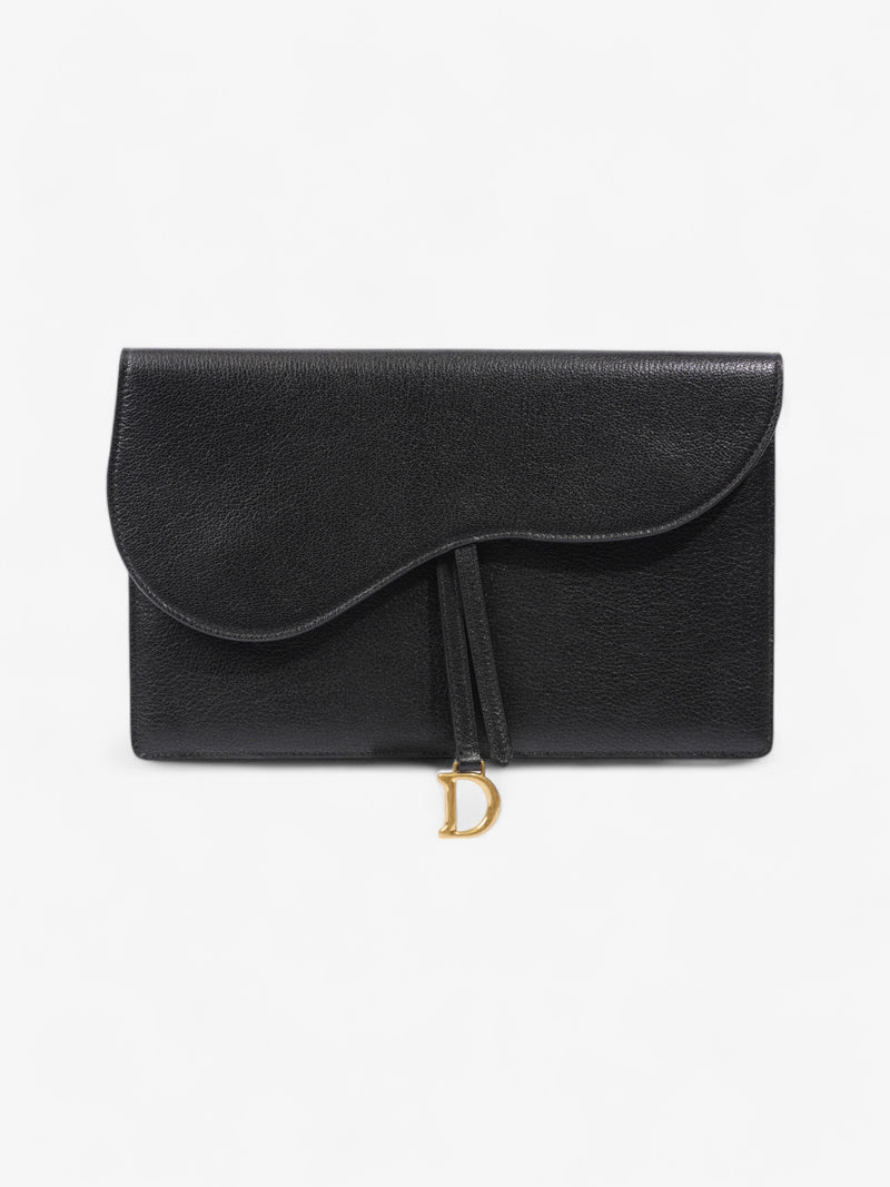  Christian Dior Saddle Pouch Black Leather