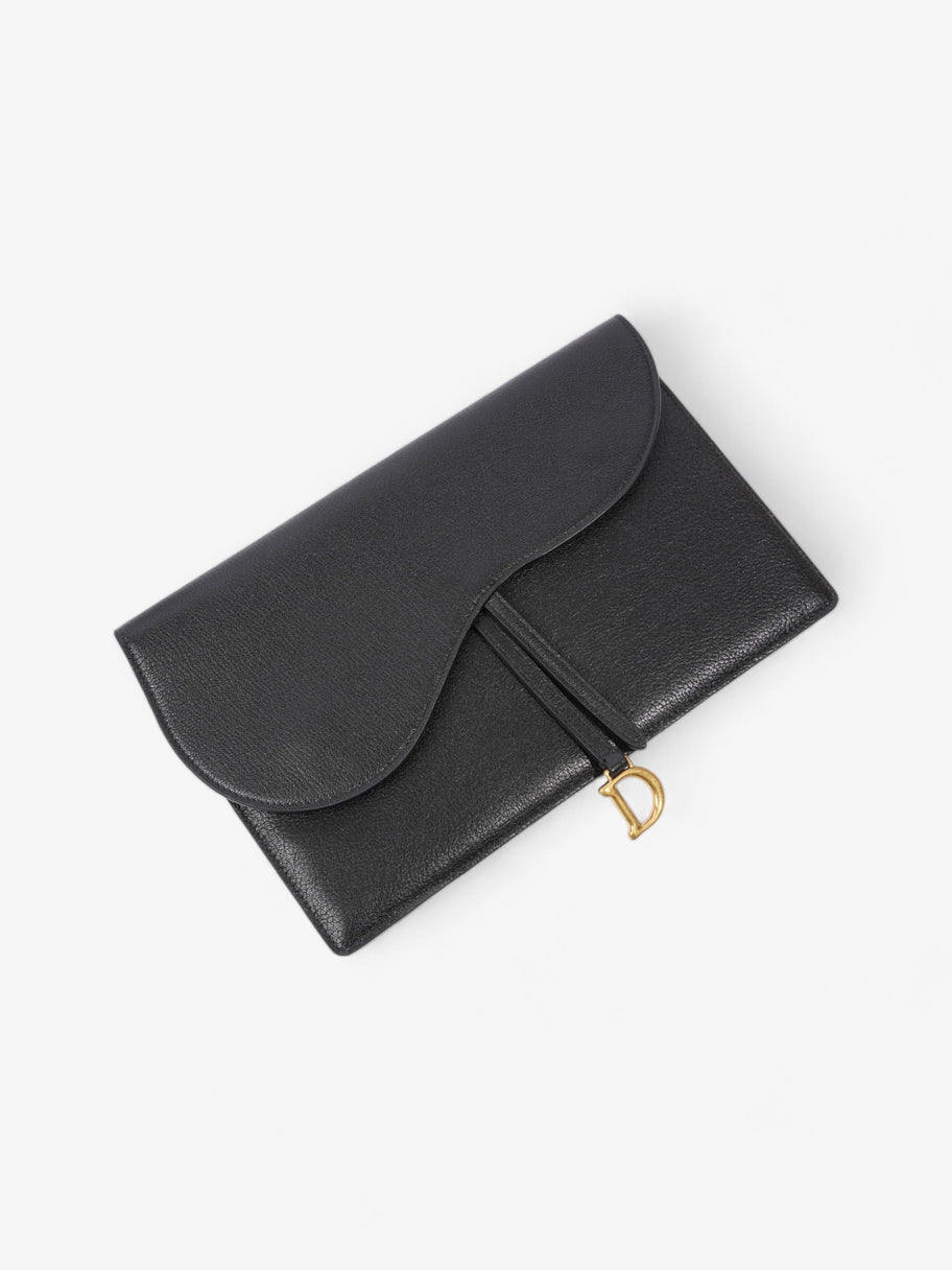 Christian Dior Saddle Pouch Black Leather Image 3