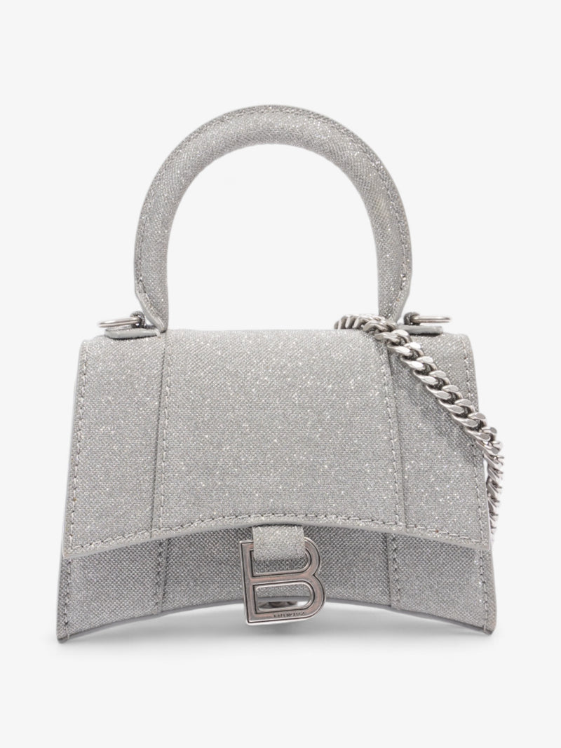  Balenciaga Hourglass Silver Glitter XS