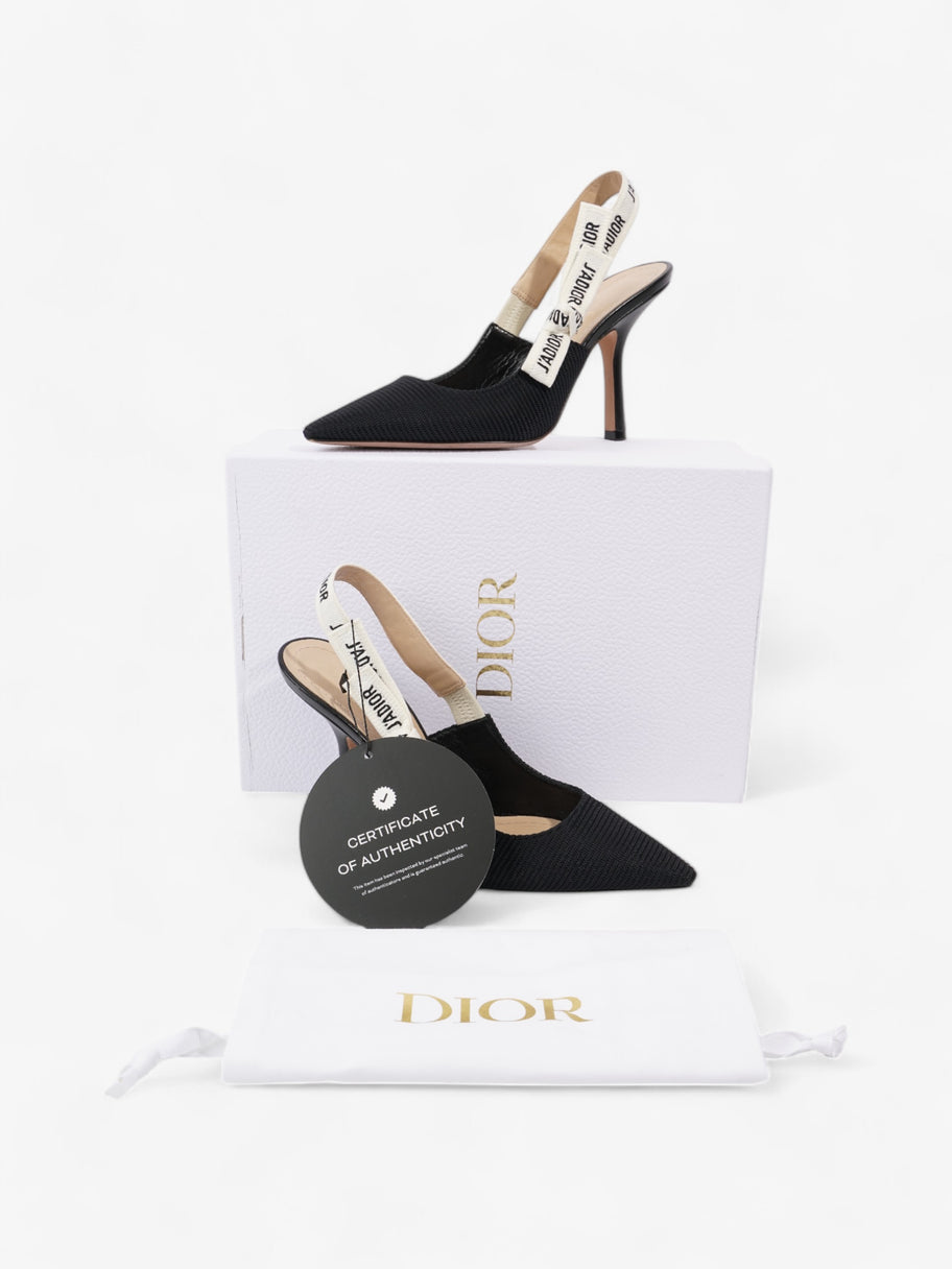 Christian Dior J'Adior Slingback Pump 100 Black / White Fabric EU 38.5 UK 5.5 Image 9