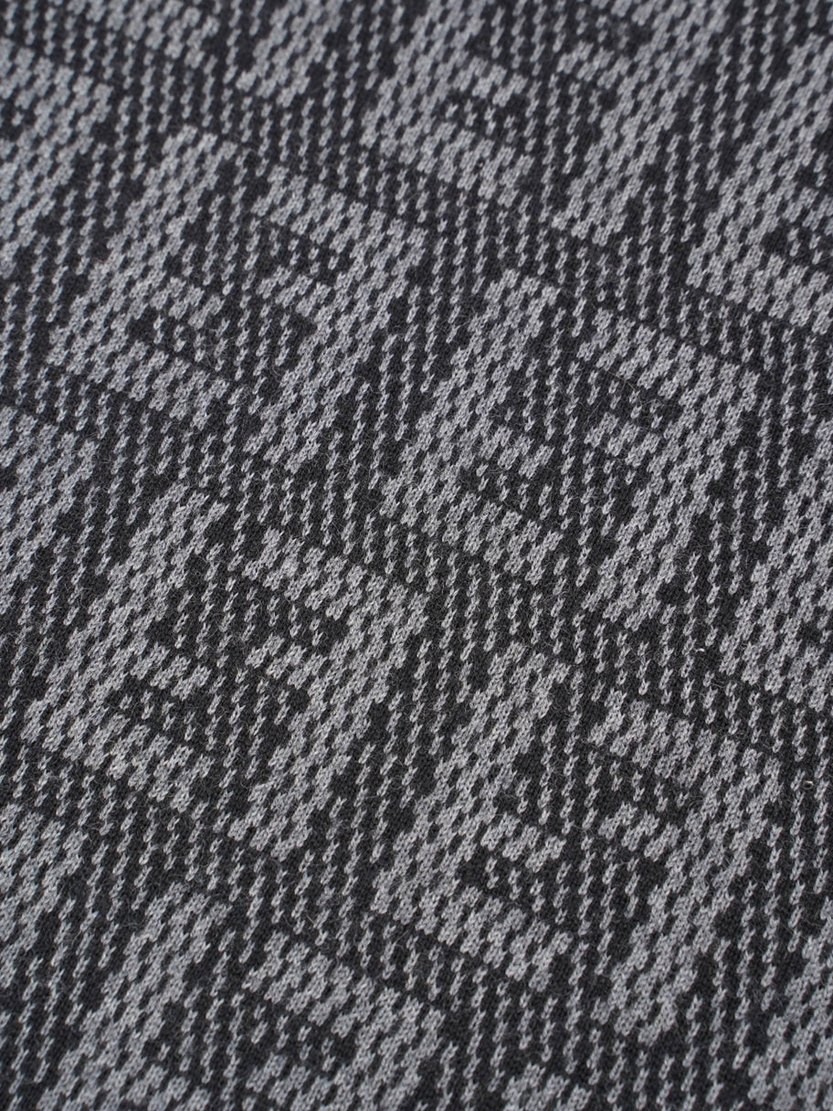 Fendi Logo Pattern Scarf Black / Grey Wool Image 2