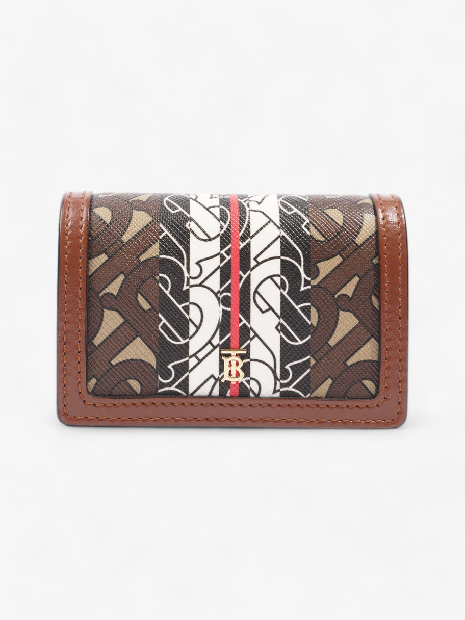 Burberry TB Mini Wallet Brown / Black / White Leather Image 1