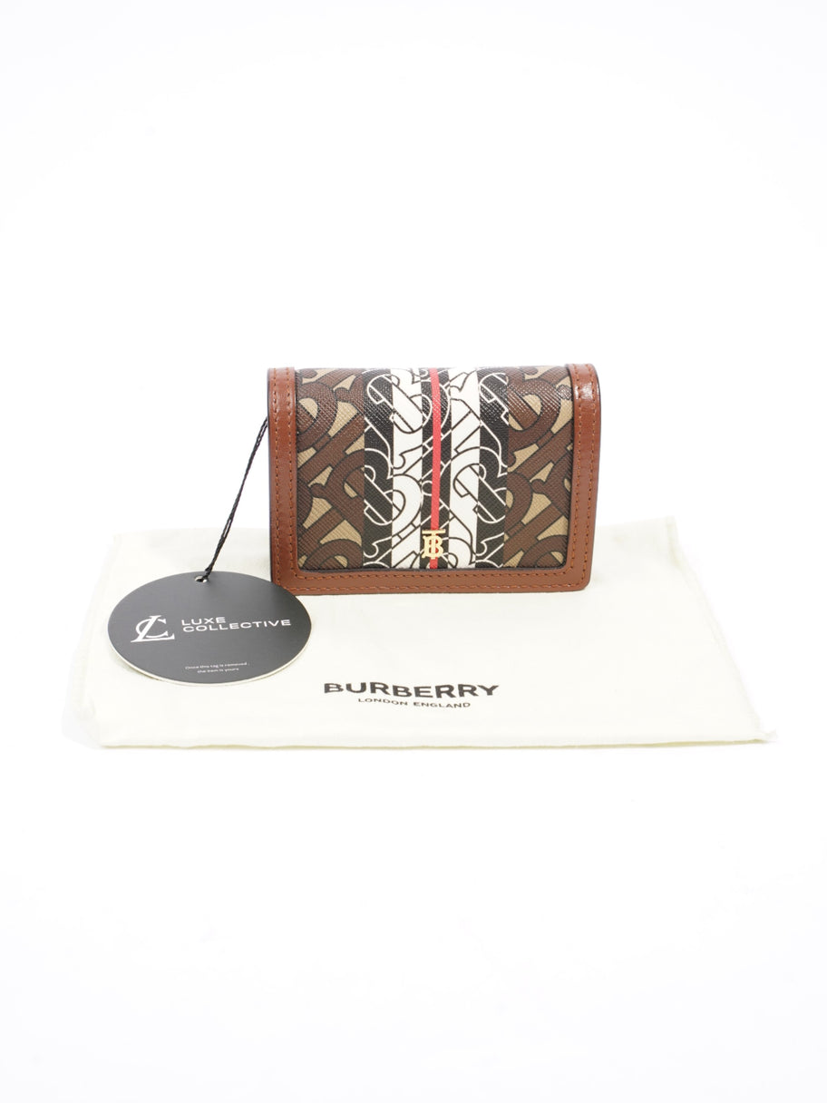 Burberry TB Mini Wallet Brown / Black / White Leather Image 7