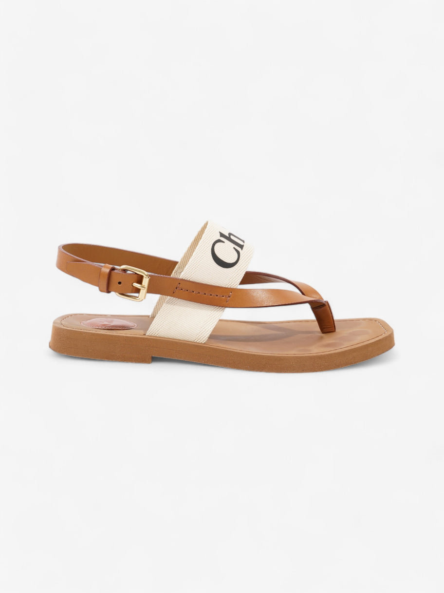 Chloe Woody Sandals Cream / Black / Brown Canvas EU 39 UK 6 Image 9