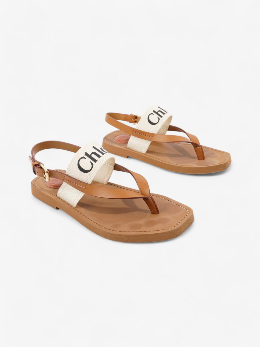 Chloe Woody Sandals Cream / Black / Brown Canvas EU 39 UK 6 Image 8