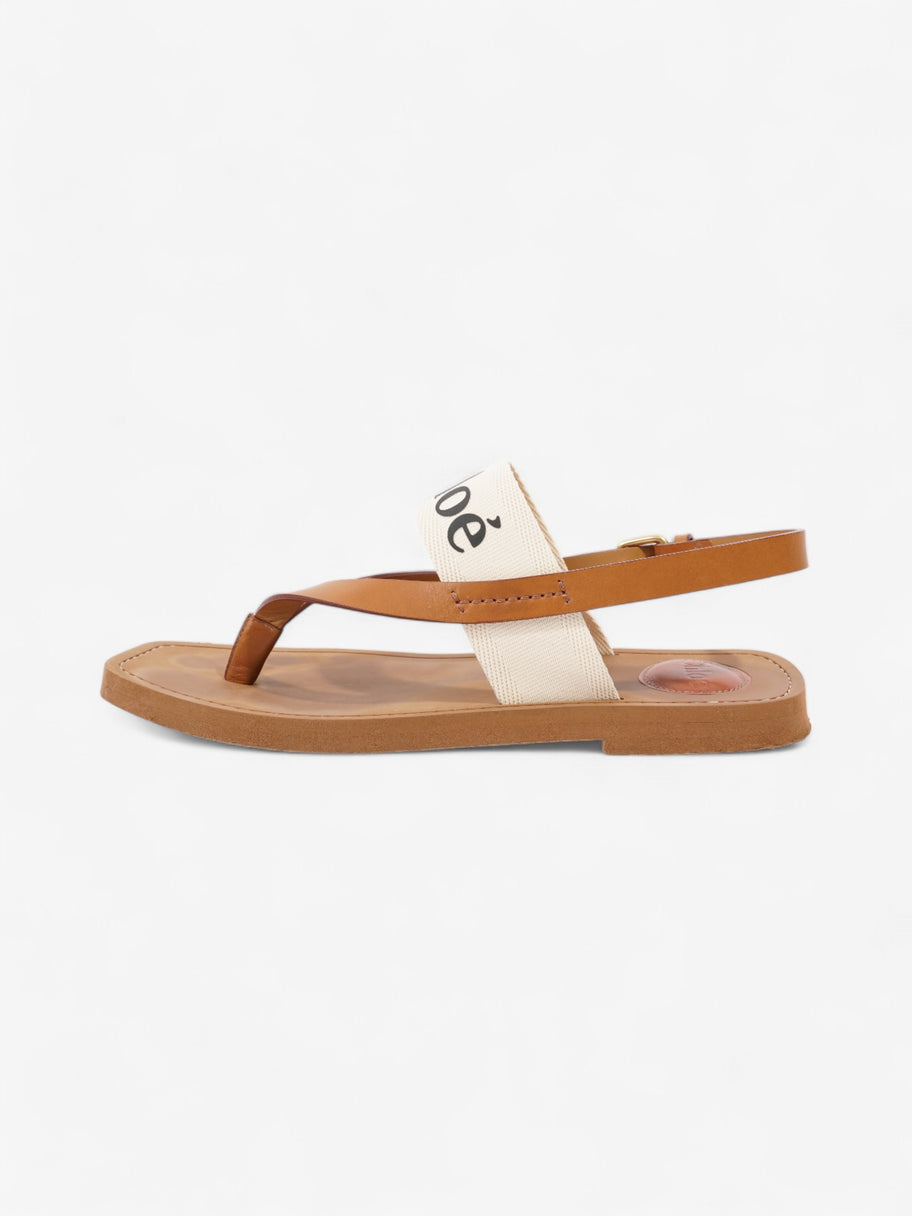 Chloe Woody Sandals Cream / Black / Brown Canvas EU 39 UK 6 Image 7