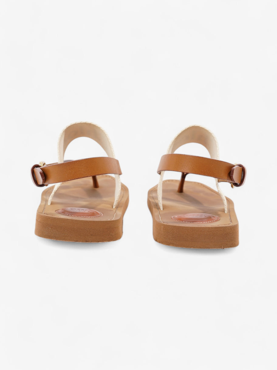 Chloe Woody Sandals Cream / Black / Brown Canvas EU 39 UK 6 Image 4