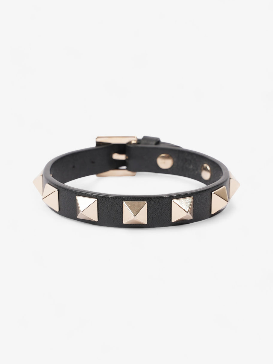 Valentino Rockstud Bracelet Black / Gold Leather Image 1