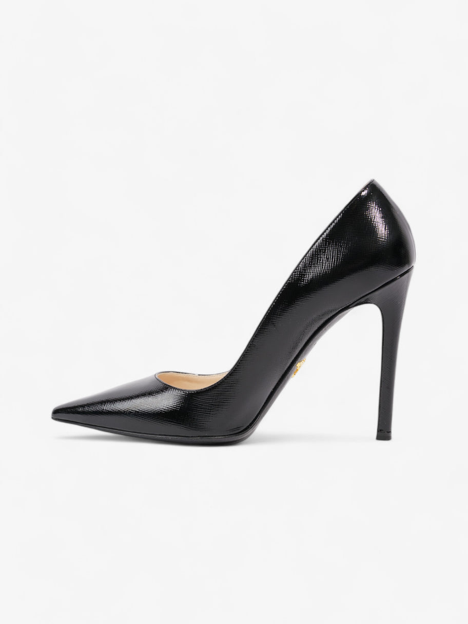 Prada Pointed Toe Heels Black Saffiano Leather EU 38 UK 5 Image 3