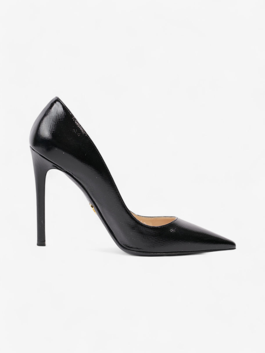 Prada Pointed Toe Heels Black Saffiano Leather EU 38 UK 5 Image 4