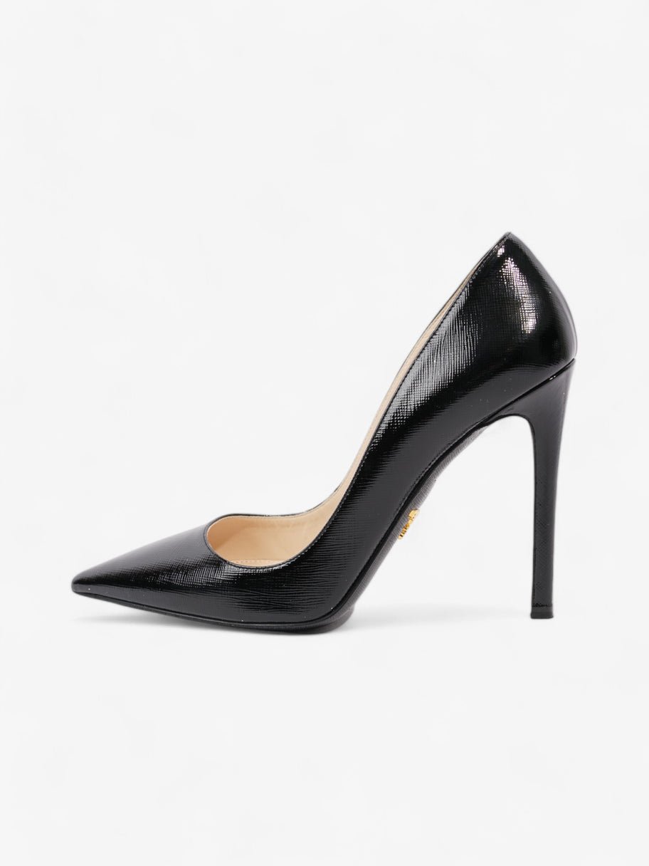 Prada Pointed Toe Heels Black Saffiano Leather EU 38 UK 5 Image 5