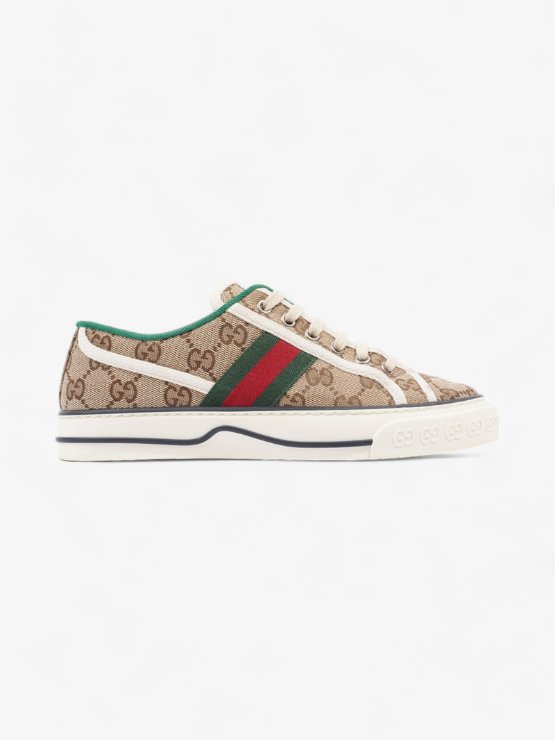  Gucci Tennis 1977 Sneakers Beige Monogram / White / Green Canvas EU 36.5 UK 3.5