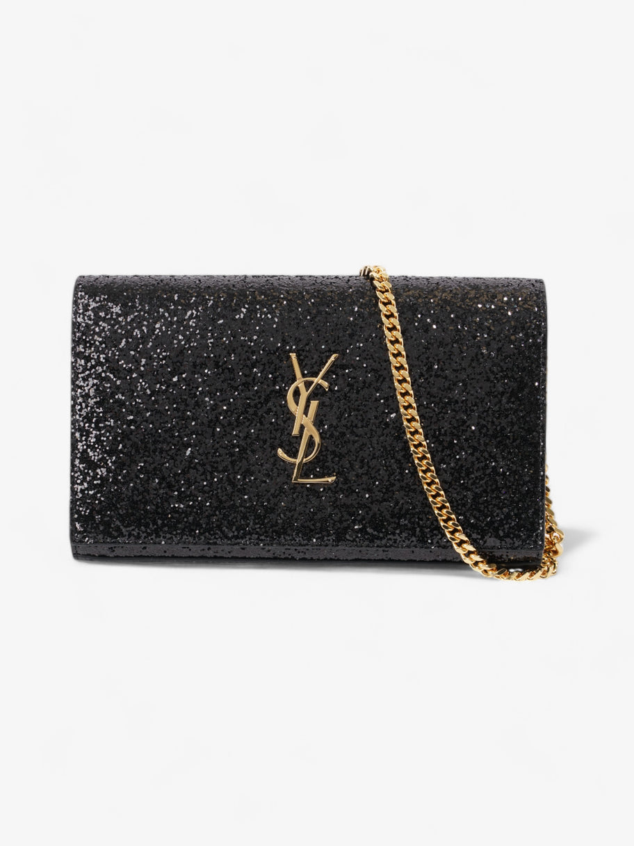 Saint Laurent Kate Chain Wallet Black Glitter Small Image 1