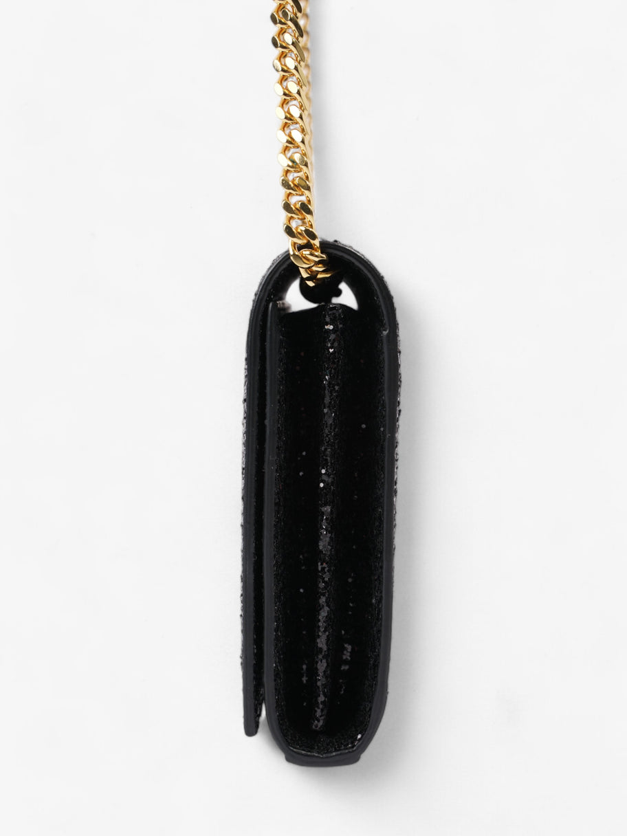 Saint Laurent Kate Chain Wallet Black Glitter Small Image 3