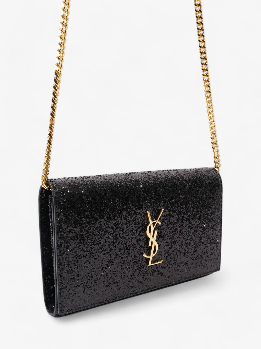 Saint Laurent Kate Chain Wallet Black Glitter Small Image 7