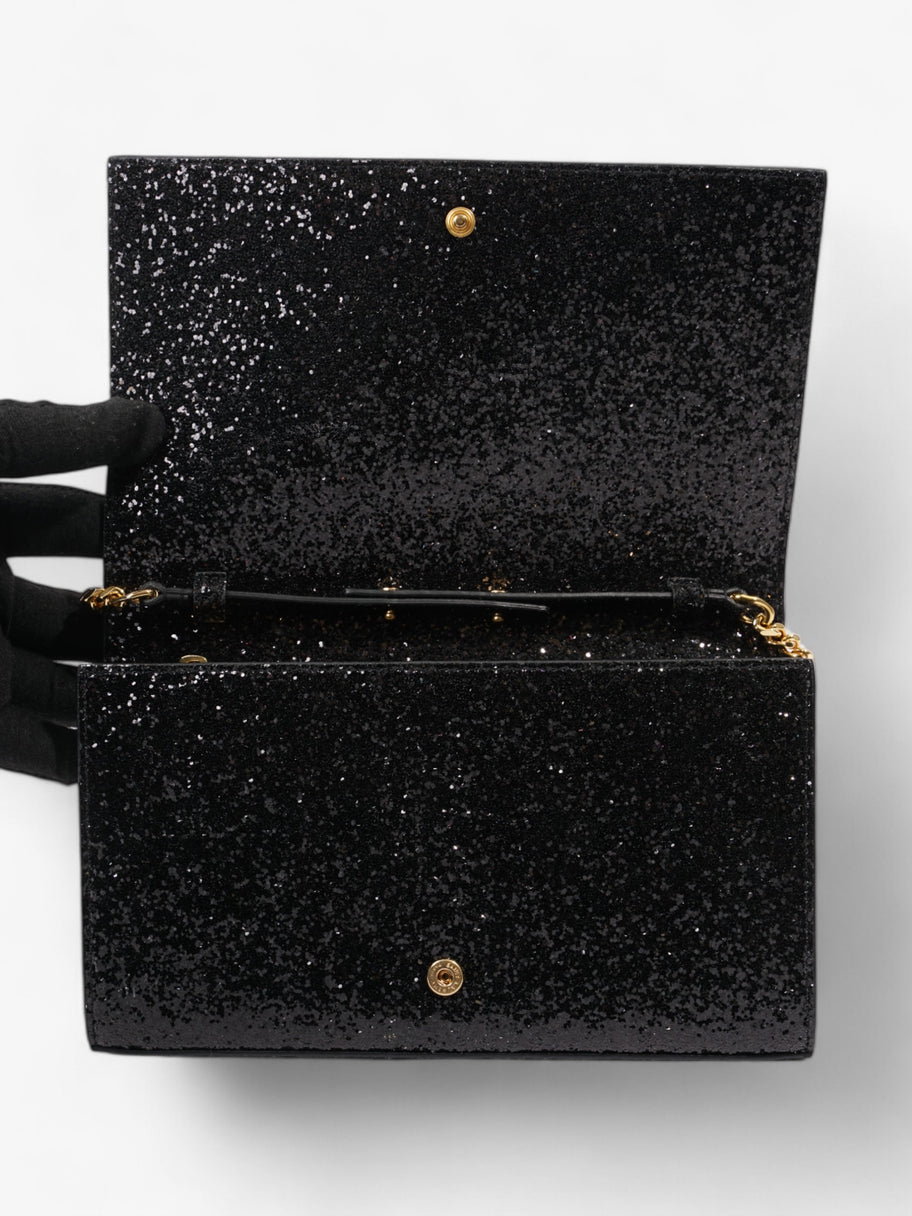 Saint Laurent Kate Chain Wallet Black Glitter Small Image 8