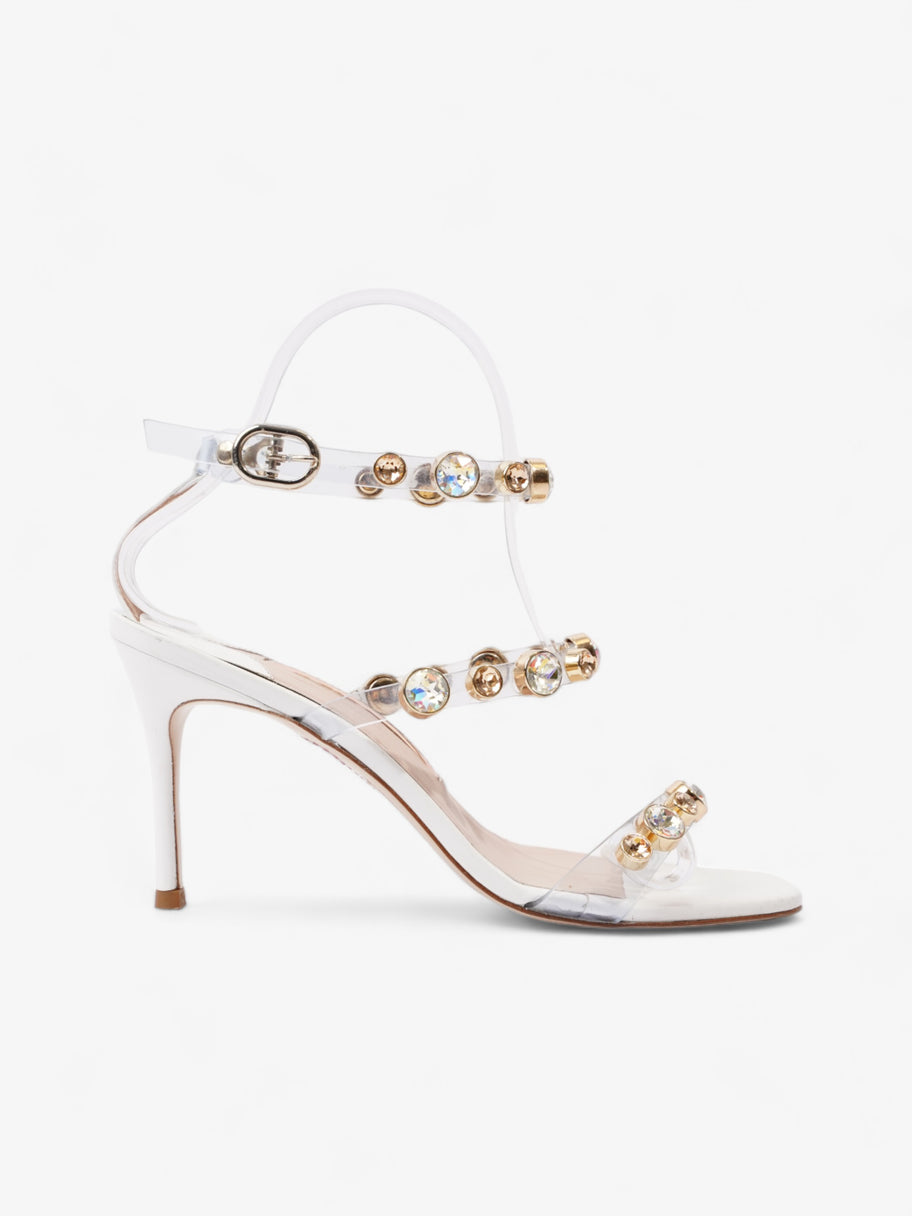 Sophia Webster Rosalind Gem Sandals White / Gold PVC EU 37 UK 4 Image 1