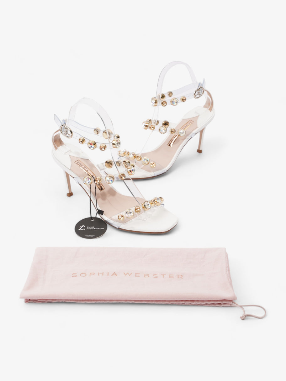 Sophia Webster Rosalind Gem Sandals White / Gold PVC EU 37 UK 4 Image 11