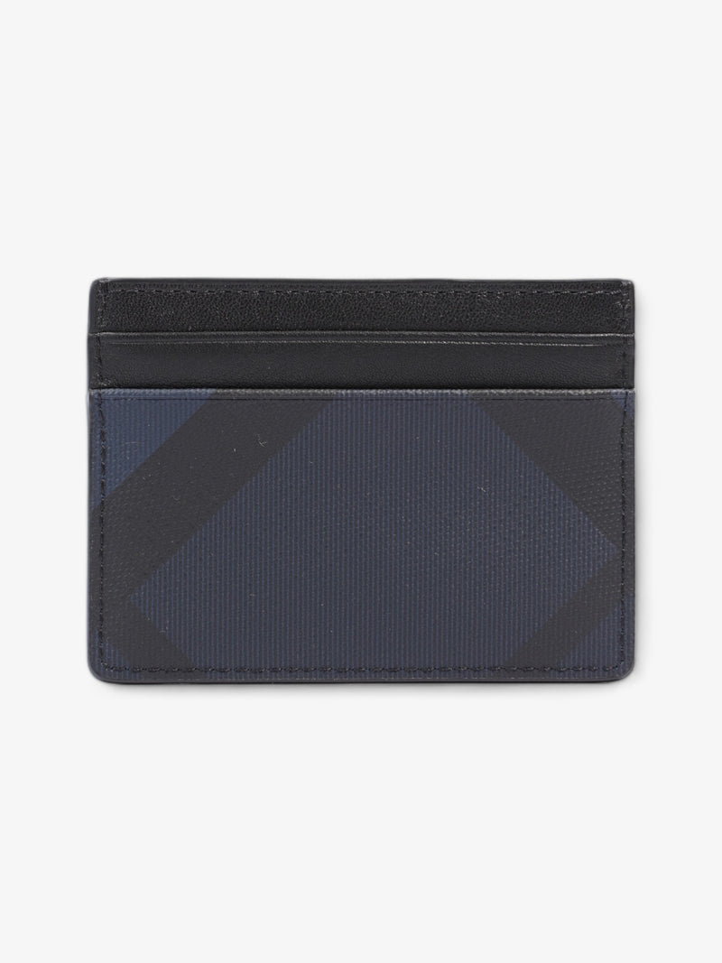  Burberry London Check Card Holder Navy Blue / Black Polyurethane