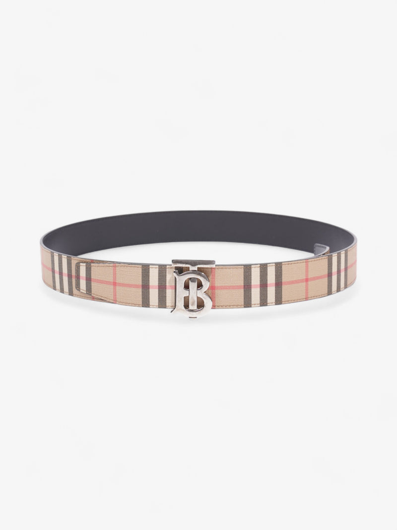  Burberry Reversible Check Belt Vintage Check Coated Canvas 90cm 36