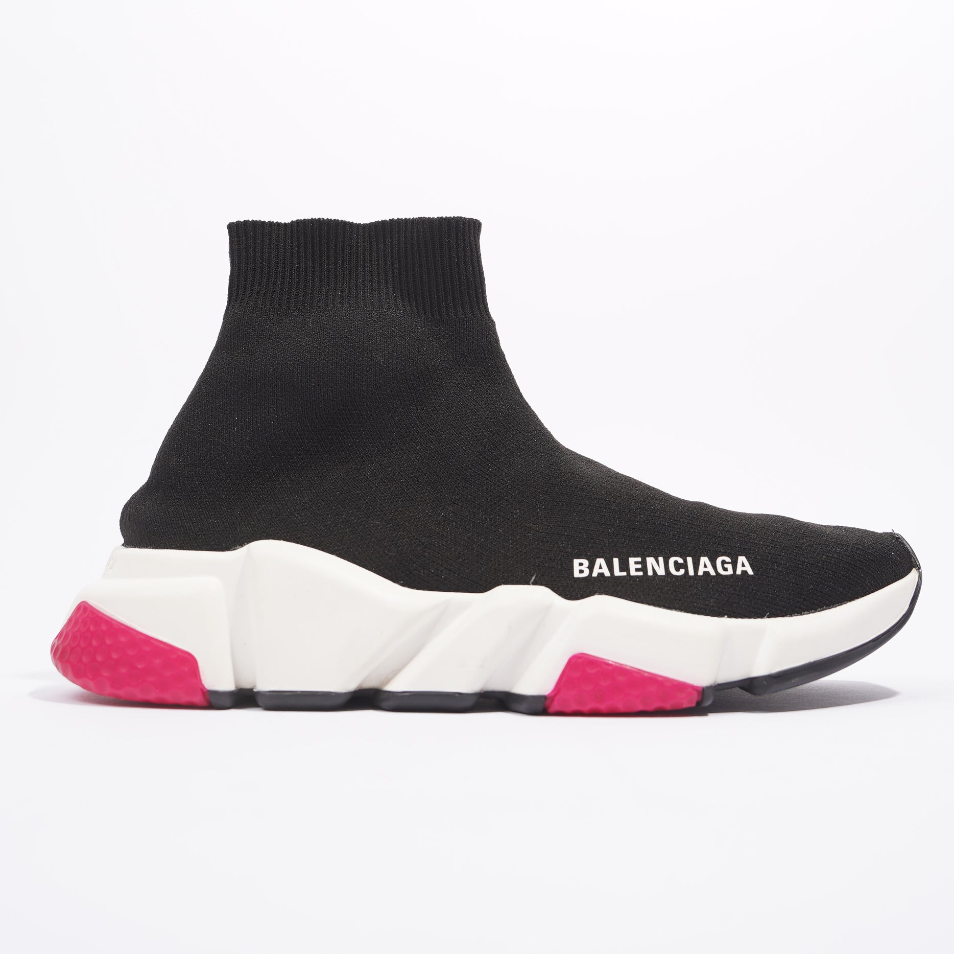 Balenciaga Speed Black White Pink Cotton EU 37 UK 4 Luxe