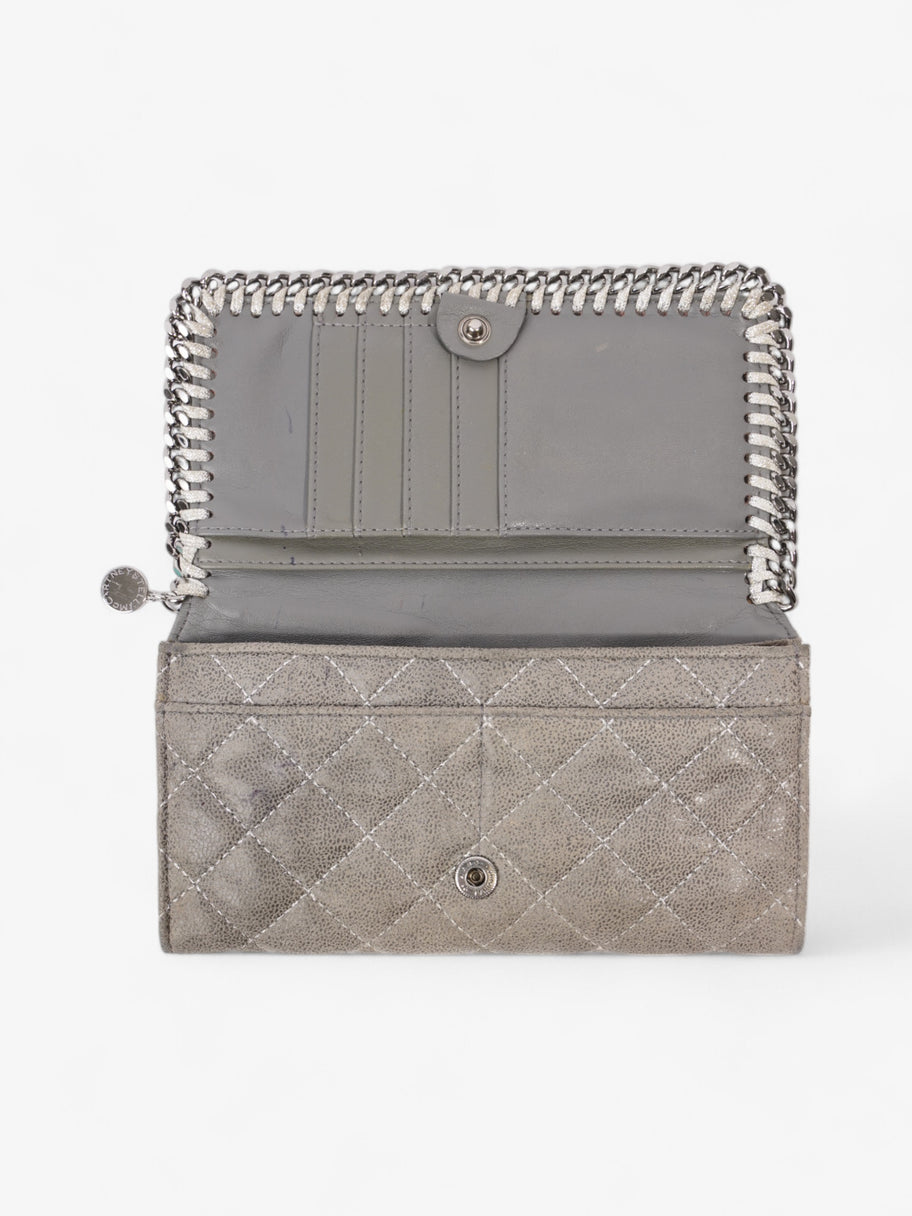 Stella McCartney Falabella Zip-Around Padded Continental Wallet Grey Fabric Image 6