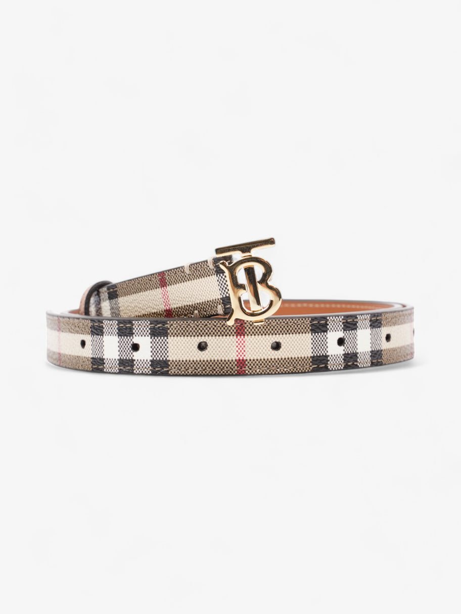 Burberry TB Belt Vintage Check / Gold Canvas Medium - 101cm Image 6