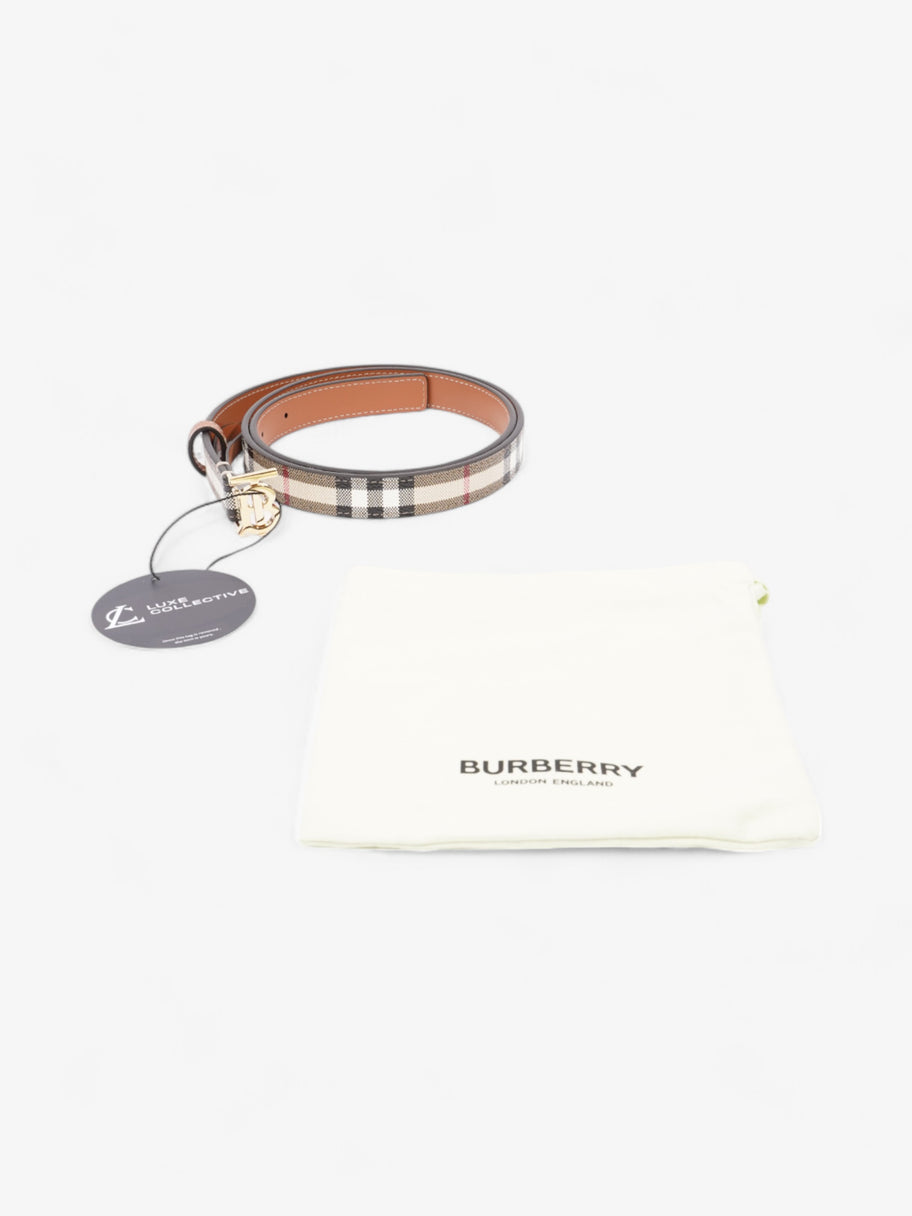 Burberry TB Belt Vintage Check / Gold Canvas Medium - 101cm Image 7