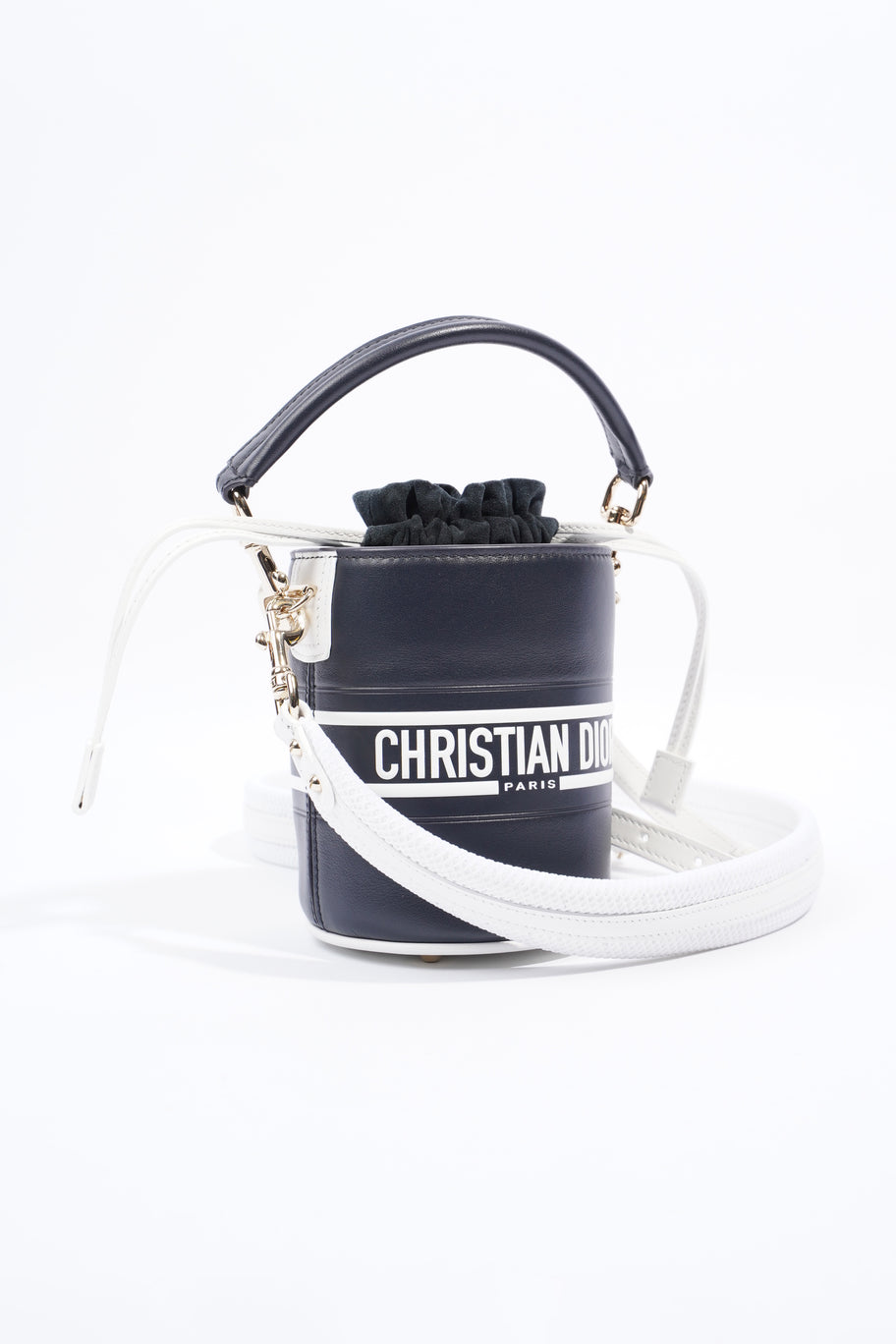 Micro Bucket Navy Calfskin Leather Image 11