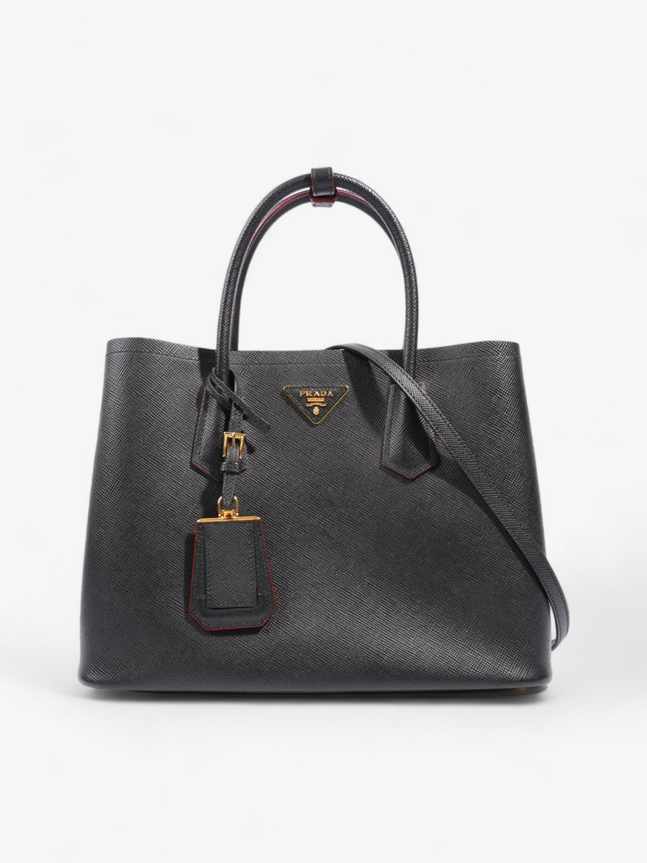 Prada Double Tote Black Saffiano Leather Medium Luxe Collective