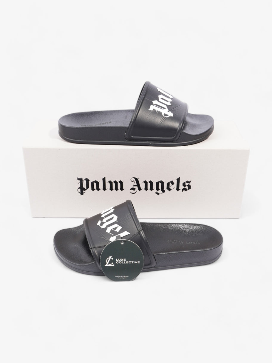 Palm Angels Pool Slides Black / White Logo Rubber EU 38 UK 5 Image 10
