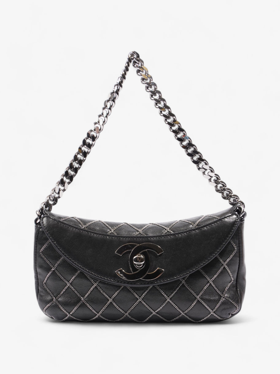 Chanel Chain Stitch Flap Bag Black Lambskin Leather Image 1