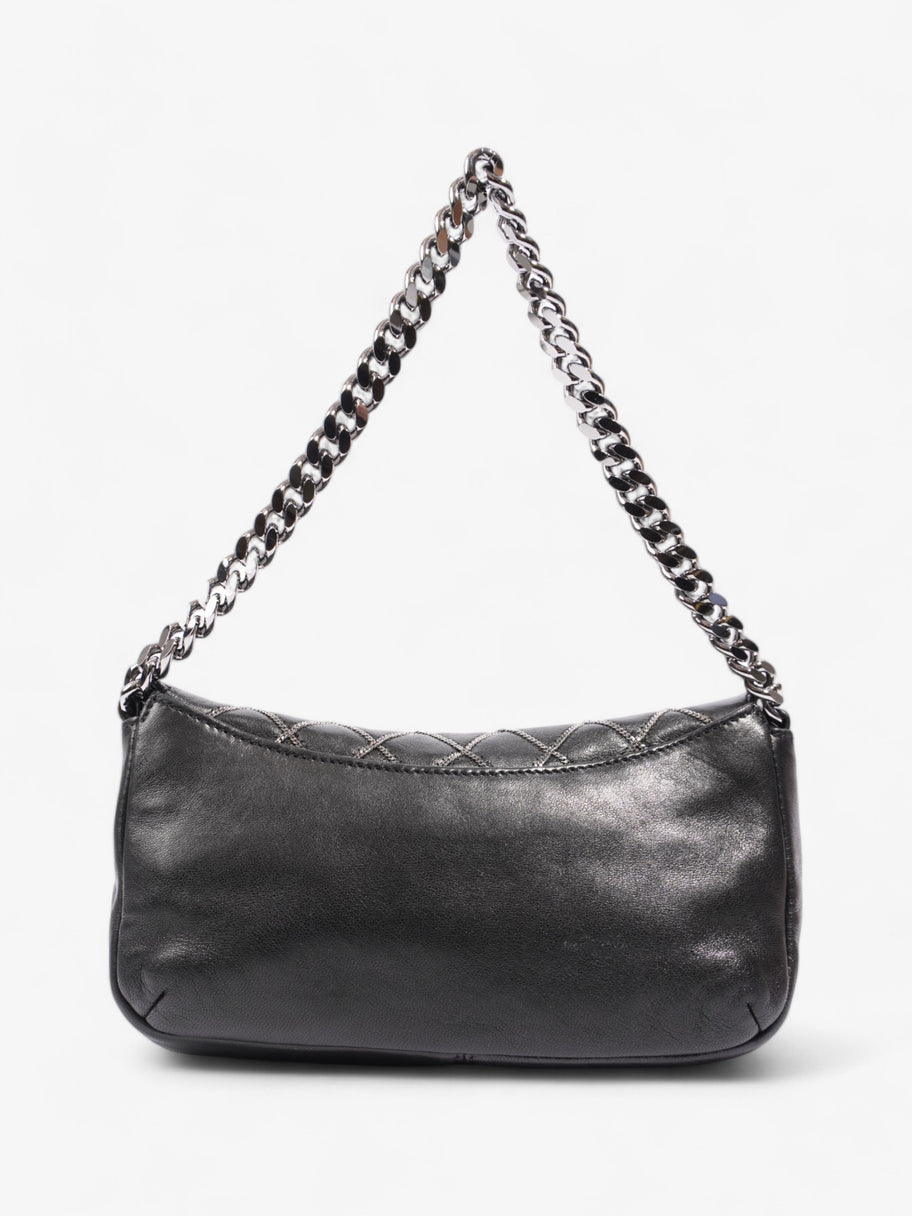 Chanel Chain Stitch Flap Bag Black Lambskin Leather Image 4