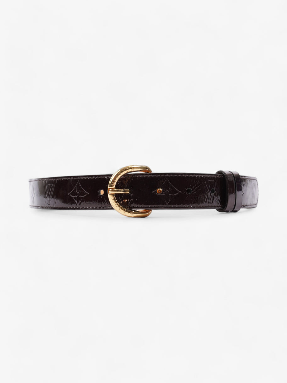 Louis Vuitton Single Buckle Belt Burgundy Patent Leather 80cm 32