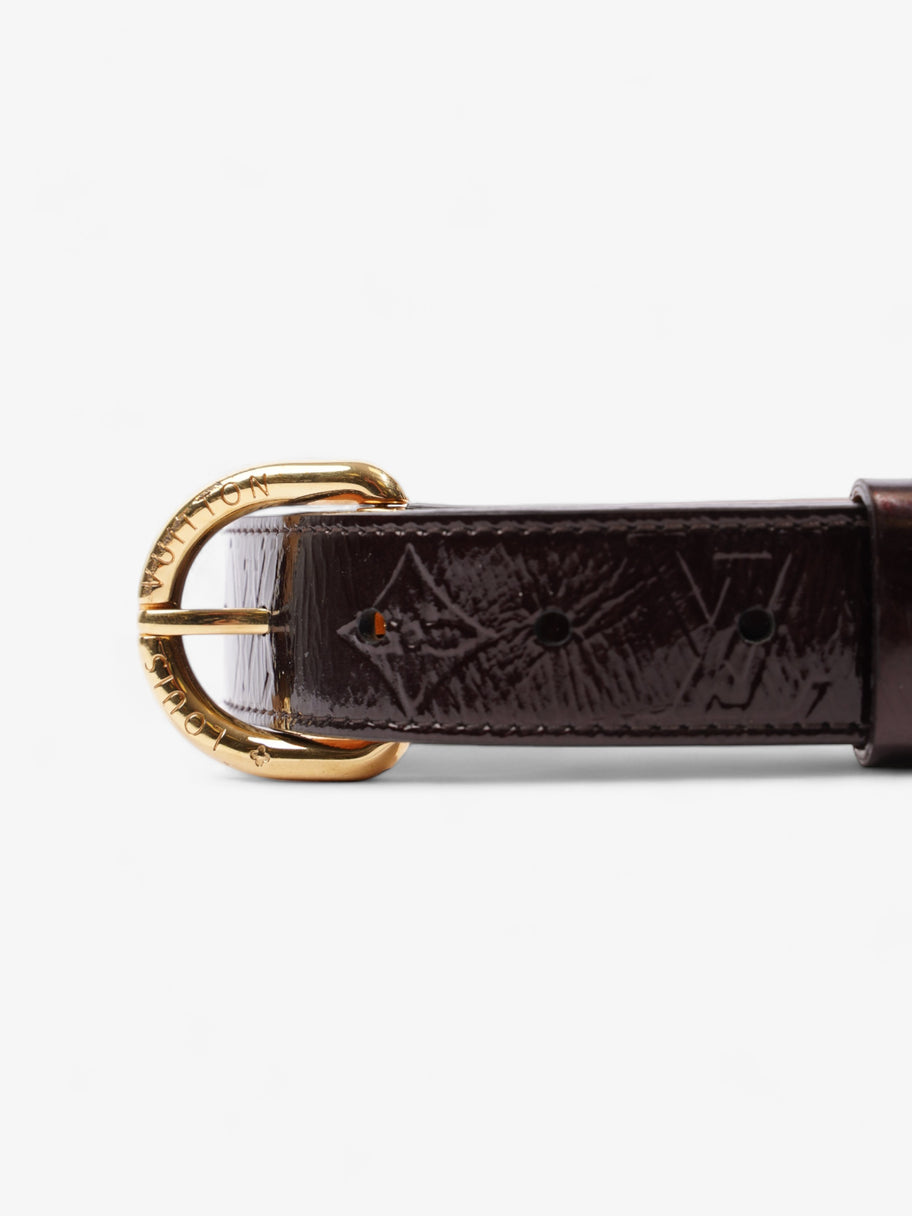 Louis Vuitton Single Buckle Belt Burgundy Patent Leather 80cm 32