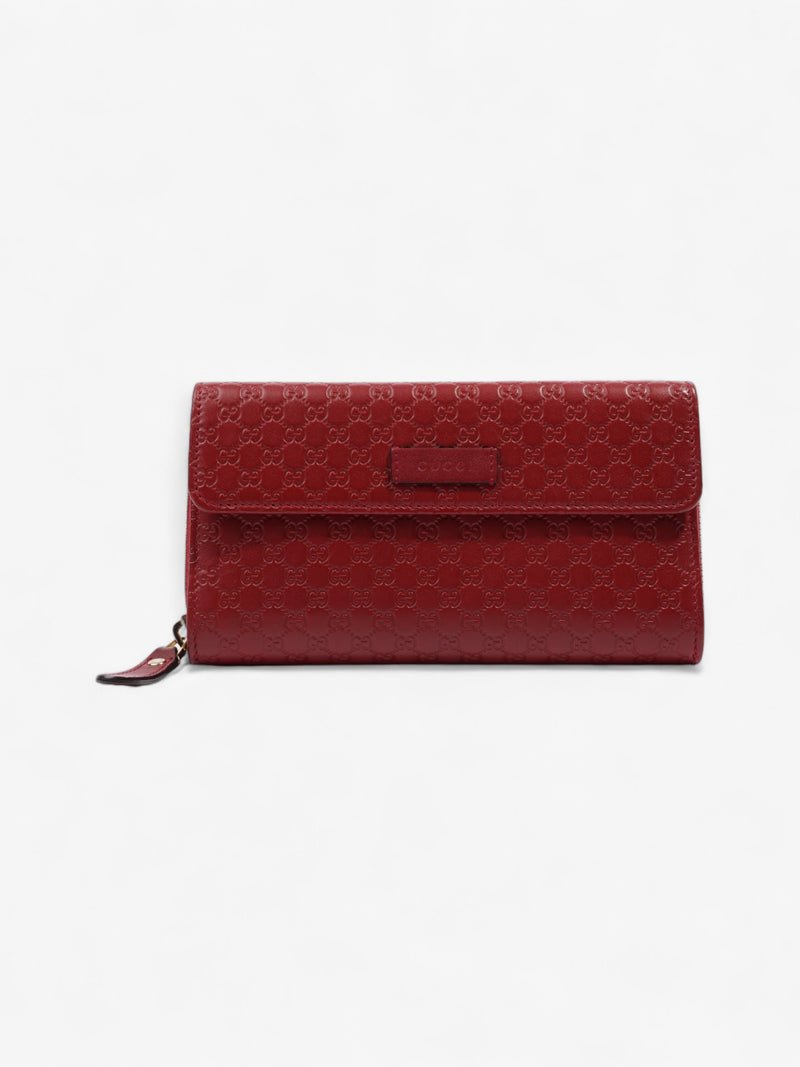  Gucci Soft Microguccissima Continental Wallet Red Leather