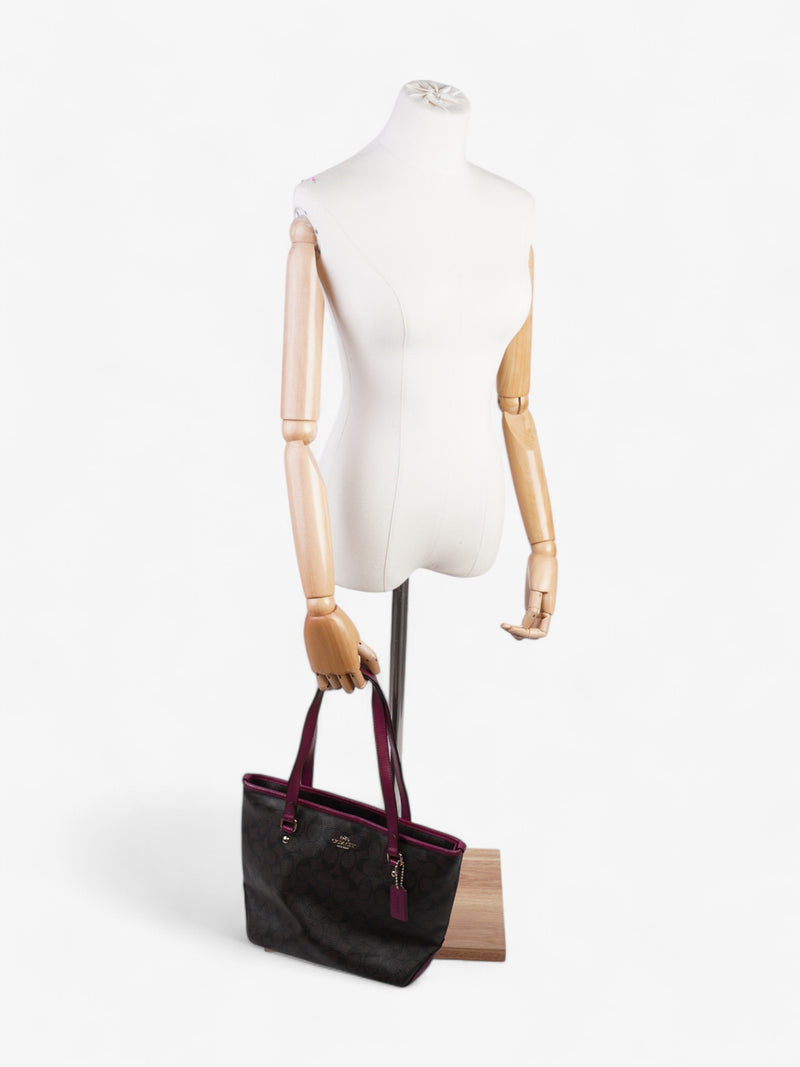  Coach Gallery Tote Brown / Magenta Canvas