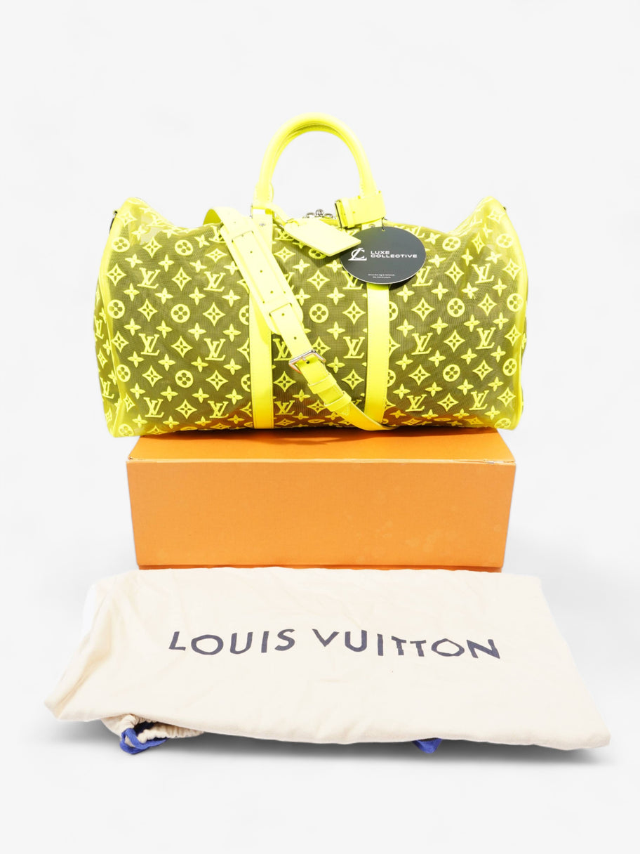 Louis Vuitton Keepall 50 Yellow Monogram Mesh Image 13