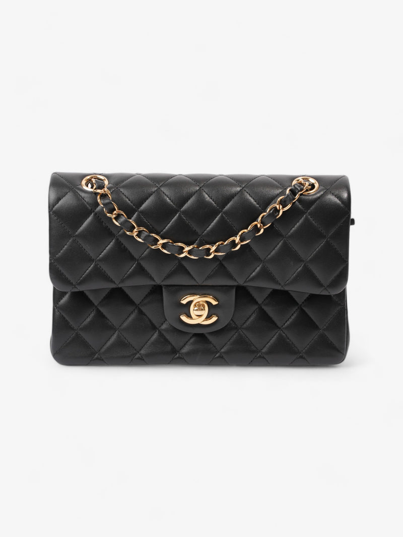  Chanel Classic Double Flap Black Lambskin Leather Small