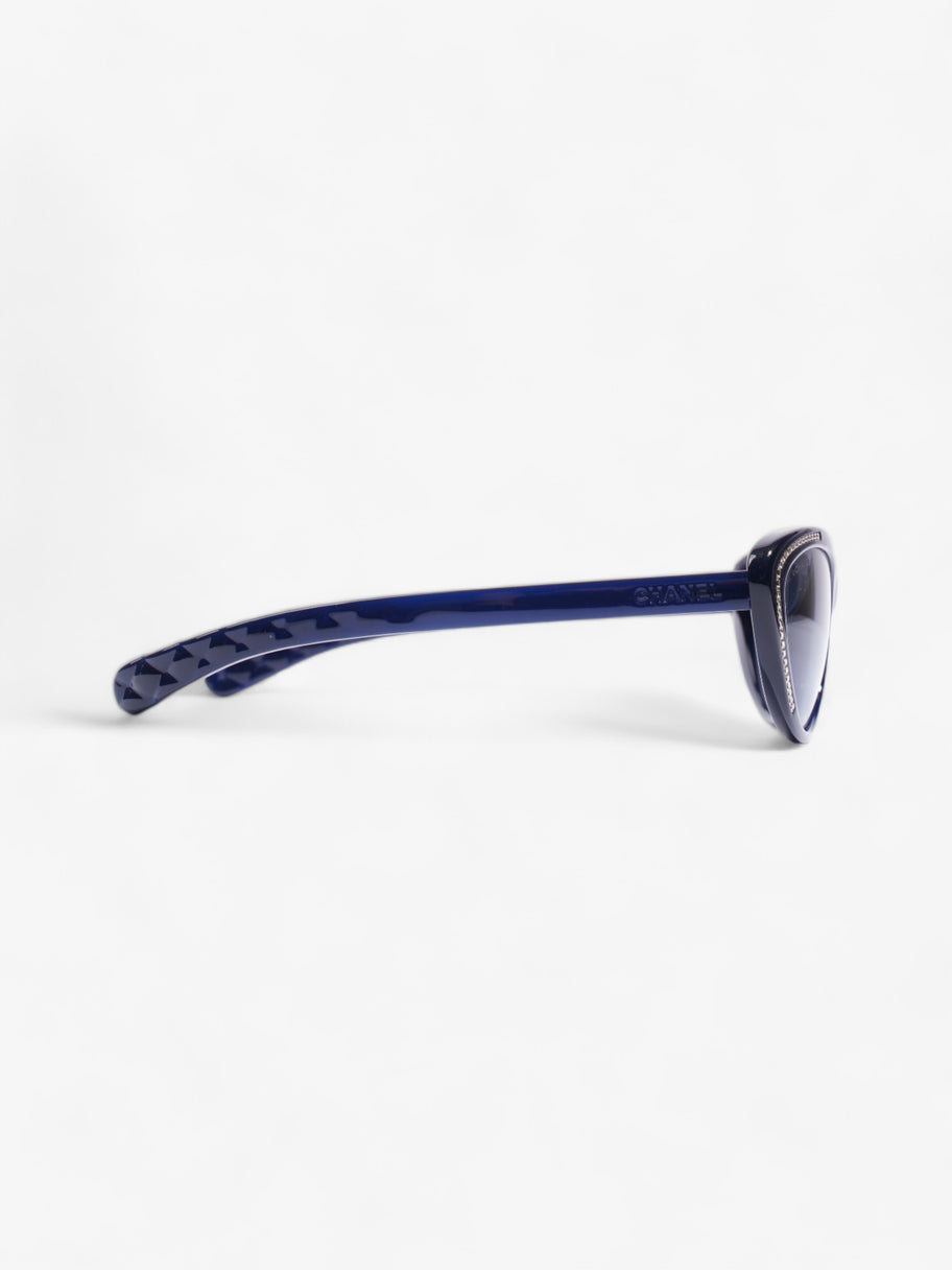 Chanel Chain Detail Cat Eye Sunglasses Navy Acetate 140mm Image 4