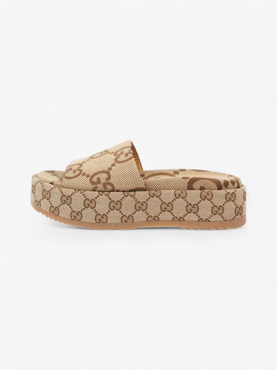 Gucci GG Platform Sandals Beige  / Brown Canvas EU 39 UK 6 Image 5