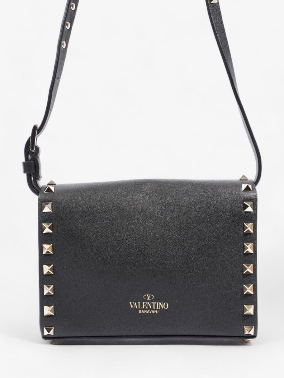 Valentino Rockstud Flap Black Leather Small Image 4