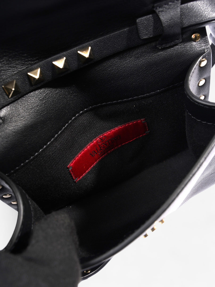 Valentino Rockstud Flap Black Leather Small Image 7