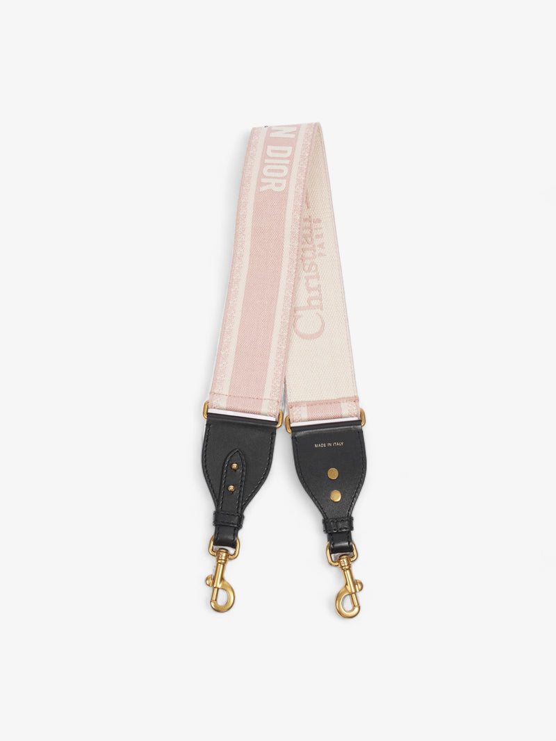  Christian Dior Embroidered Strap Beige / Rose Canvas